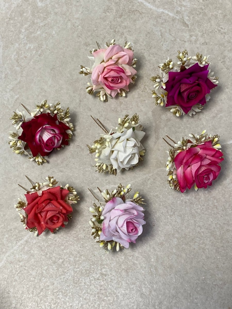 Set of 3 Mixed Oversized Flower Hair Pieces - SOKORA JEWELSSet of 3 Mixed Oversized Flower Hair Pieces