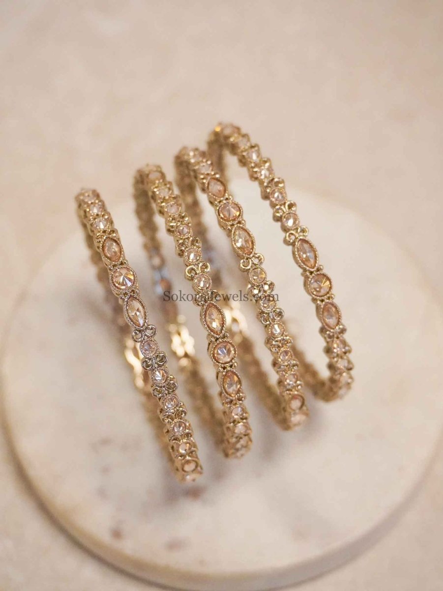 Set of 4 Champagne Crystal Bangles - SOKORA JEWELSSet of 4 Champagne Crystal BanglesBANGLES
