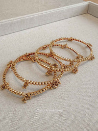 Set of 4 Gold Ghungroo detail Bangles - SOKORA JEWELSSet of 4 Gold Ghungroo detail BanglesBANGLES