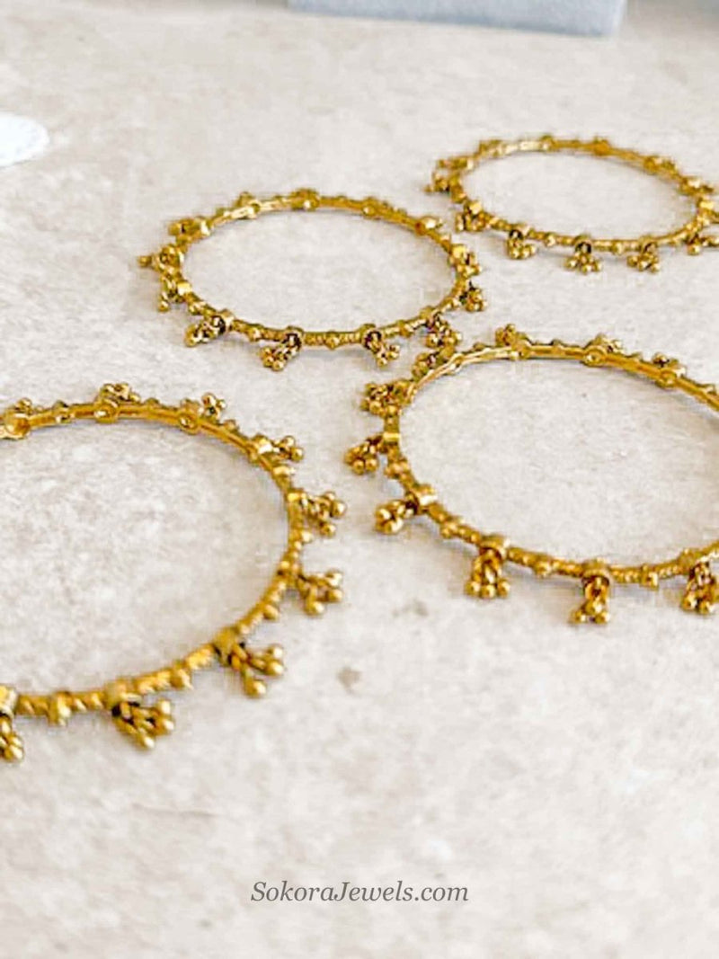 Set of 4 Heavy Gold Gold ball Bangles - SOKORA JEWELSSet of 4 Heavy Gold Gold ball BanglesBANGLES