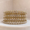 Set of 4 High Gold & Clear Stonework Bangles - SOKORA JEWELSSet of 4 High Gold & Clear Stonework BanglesBANGLES