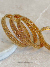 Set of 4 Intricate Crescent Design Kada Bangles - SOKORA JEWELSSet of 4 Intricate Crescent Design Kada BanglesBANGLES