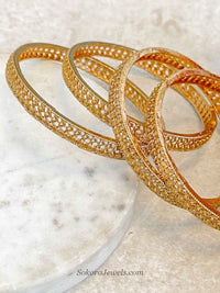 Set of 4 Intricate Gold Kada Bangles - SOKORA JEWELSSet of 4 Intricate Gold Kada BanglesBANGLES