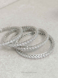 Set of 4 Silver Zircon Bangles - SOKORA JEWELSSet of 4 Silver Zircon BanglesBANGLES