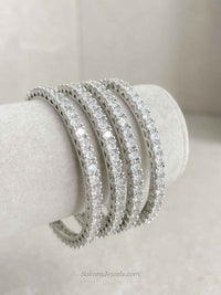 Set of 4 Silver Zircon Bangles - SOKORA JEWELSSet of 4 Silver Zircon BanglesBANGLES