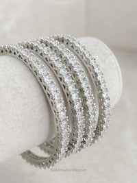 Set of 4 Silver Zircon Bangles - SOKORA JEWELSSet of 4 Silver Zircon BanglesBANGLES