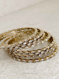 Set of 8 Crystal Bangles- Gold/ Silver - SOKORA JEWELSSet of 8 Crystal Bangles- Gold/ SilverBANGLES