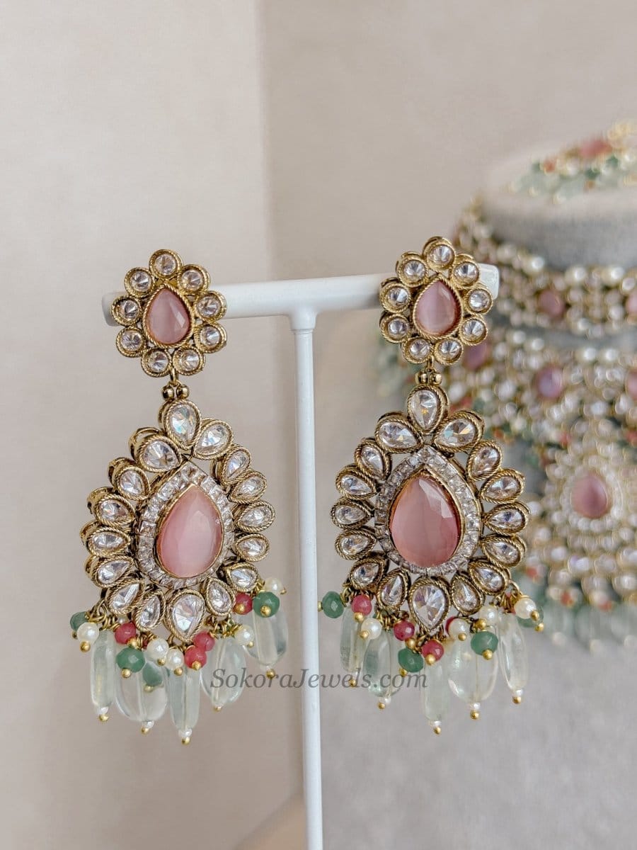 Shalini Pastel Bridal Choker & Necklace set - SOKORA JEWELSShalini Pastel Bridal Choker & Necklace setnecklace sets