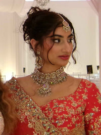 Shalini Pastel Bridal Choker & Necklace set - SOKORA JEWELSShalini Pastel Bridal Choker & Necklace setnecklace sets