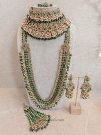 Shazmeen Emerald Pearl 6 - Piece Bridal - SOKORA JEWELSShazmeen Emerald Pearl 6 - Piece Bridal