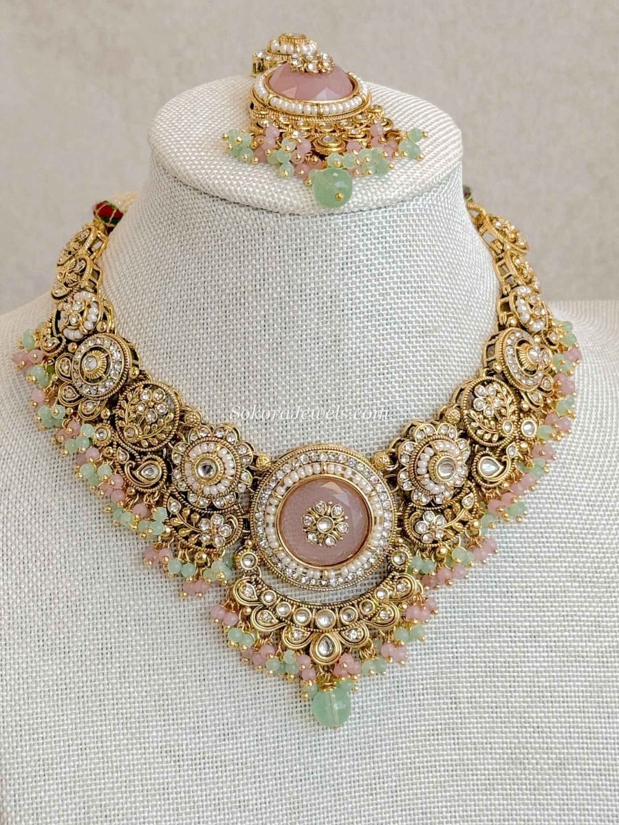Sheekha Faux Kundan Choker Set - SOKORA JEWELSSheekha Faux Kundan Choker Set