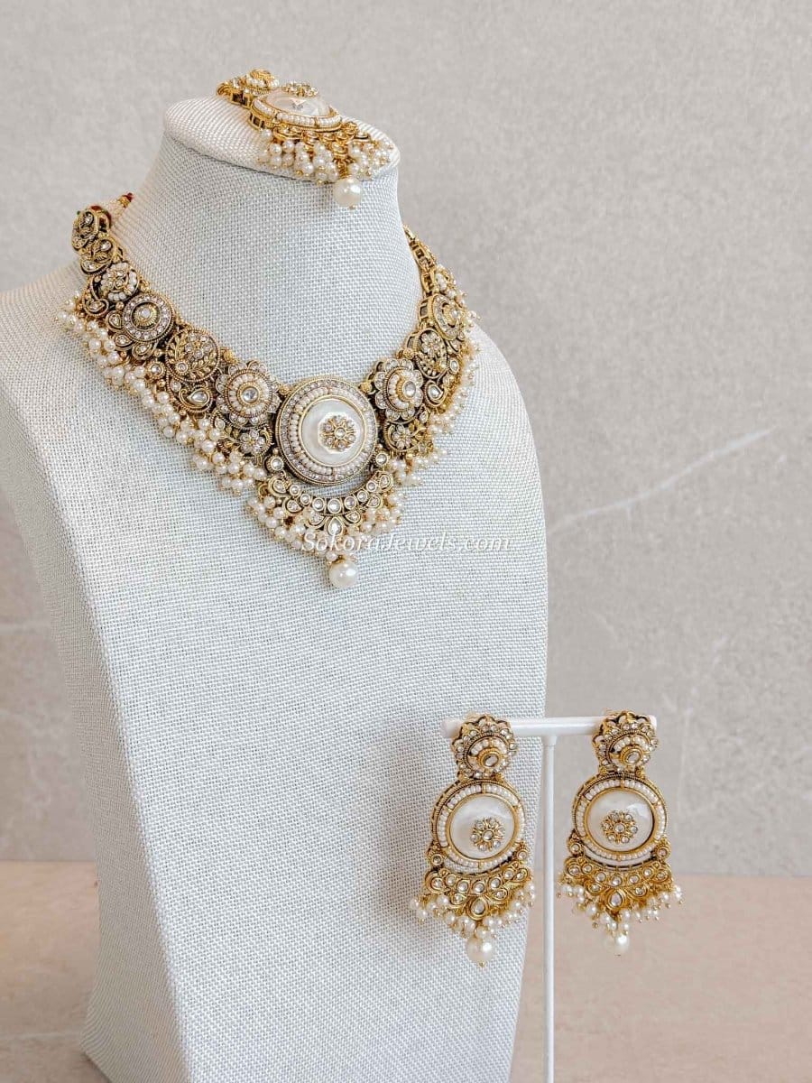 Sheekha Faux Kundan Choker Set - SOKORA JEWELSSheekha Faux Kundan Choker Set