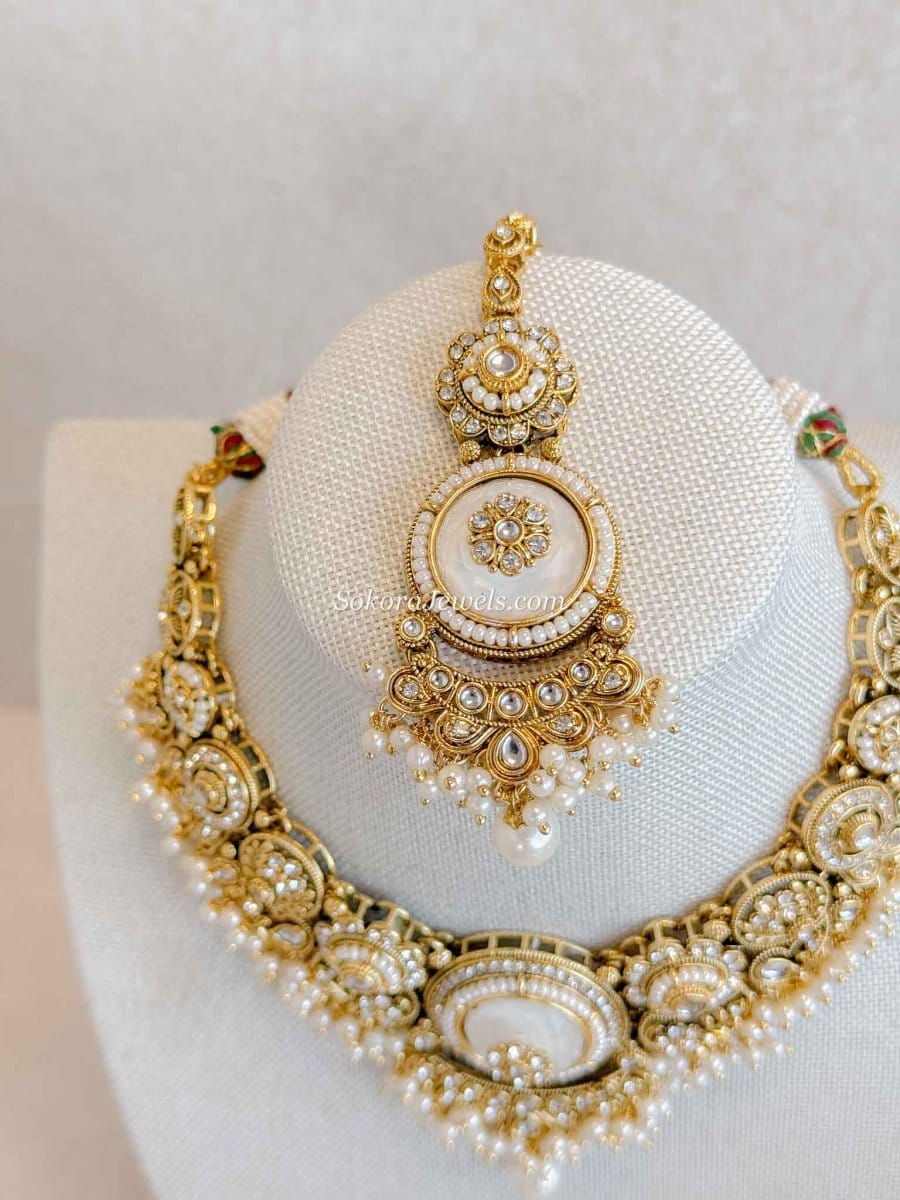 Sheekha Faux Kundan Choker Set - SOKORA JEWELSSheekha Faux Kundan Choker Set