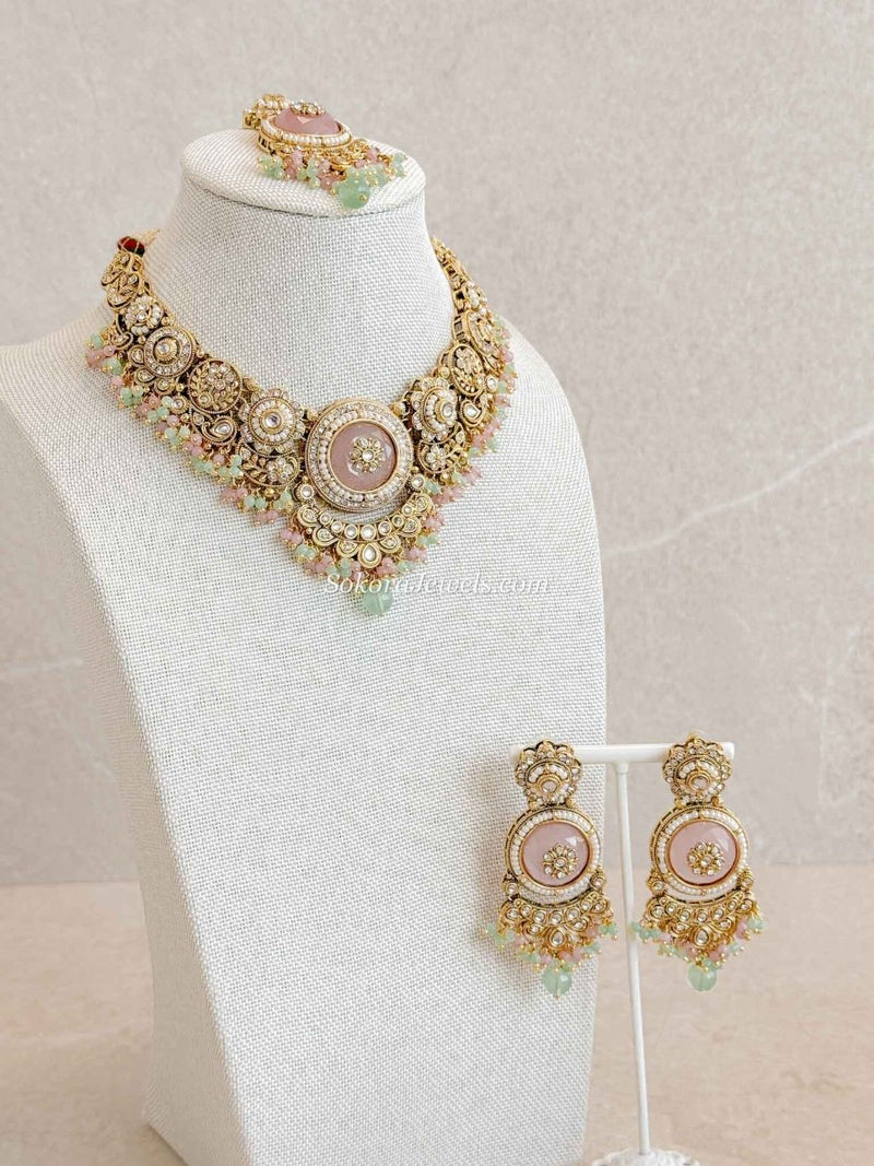 Sheekha Faux Kundan Choker Set - SOKORA JEWELSSheekha Faux Kundan Choker Set