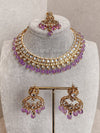 Shelly Faux Kundan Set - Lilac - SOKORA JEWELSShelly Faux Kundan Set - LilacNECKLACE SETS