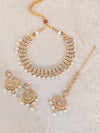 Shelly Faux Kundan Set - Pearl - SOKORA JEWELSShelly Faux Kundan Set - PearlNECKLACE SETS