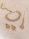 Shelly Faux Kundan Set - Pink - SOKORA JEWELSShelly Faux Kundan Set - PinkNECKLACE SETS