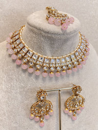 Shelly Faux Kundan Set - Pink - SOKORA JEWELSShelly Faux Kundan Set - PinkNECKLACE SETS