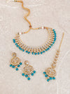 Shelly Faux Kundan Set - Teal - SOKORA JEWELSShelly Faux Kundan Set - TealNECKLACE SETS