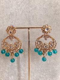 Shelly Faux Kundan Set - Teal - SOKORA JEWELSShelly Faux Kundan Set - TealNECKLACE SETS