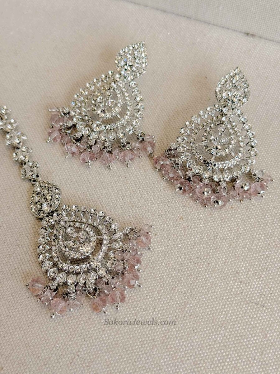 Shetal Silver Earring & Tikka sets - SOKORA JEWELSShetal Silver Earring & Tikka sets