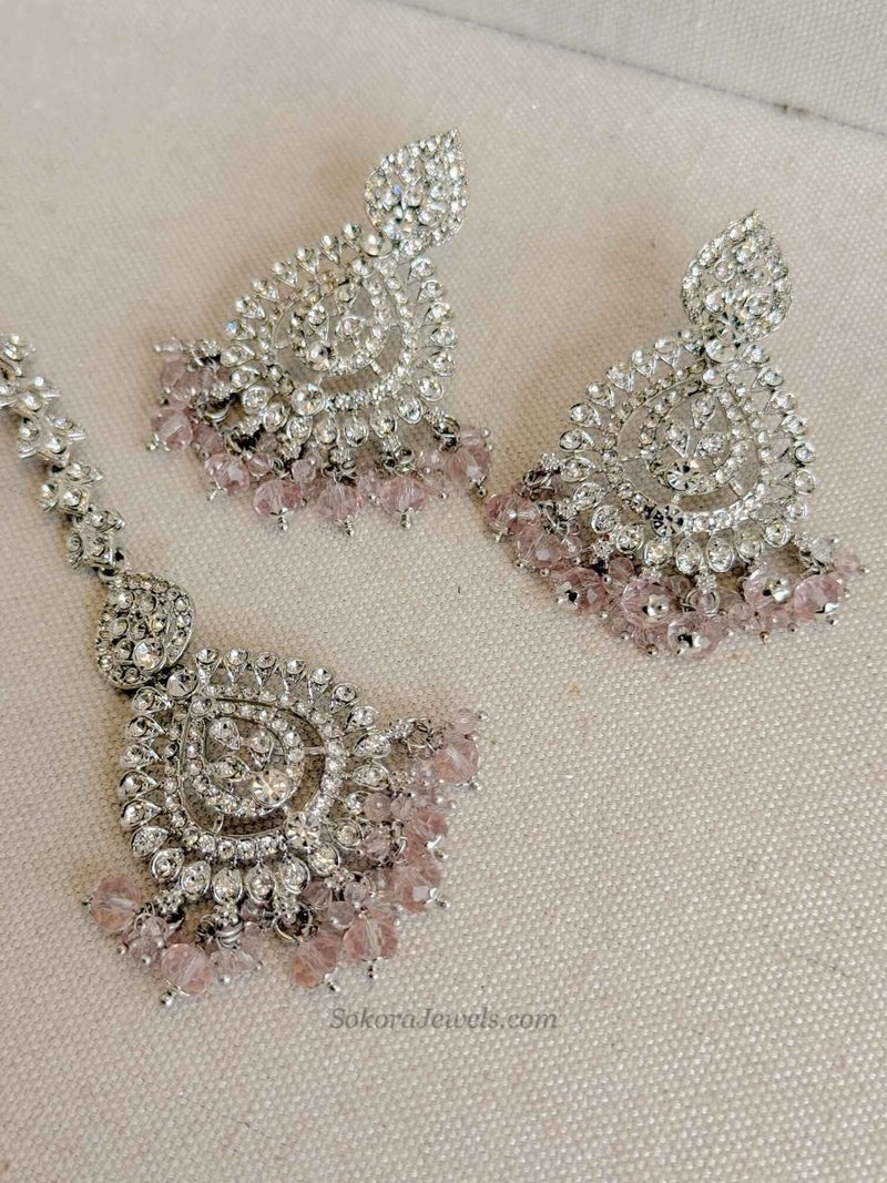 Shetal Silver Earring & Tikka sets - SOKORA JEWELSShetal Silver Earring & Tikka sets