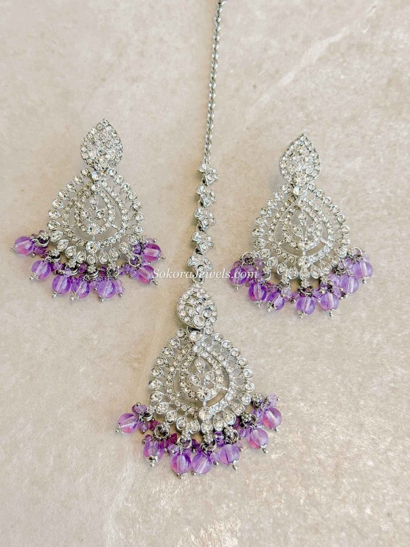 Shetal Silver Earring & Tikka sets - SOKORA JEWELSShetal Silver Earring & Tikka sets