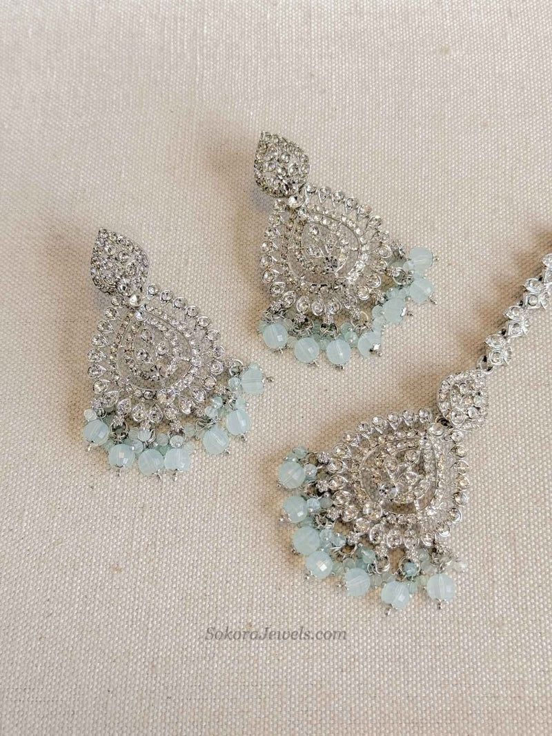 Shetal Silver Earring & Tikka sets - SOKORA JEWELSShetal Silver Earring & Tikka sets