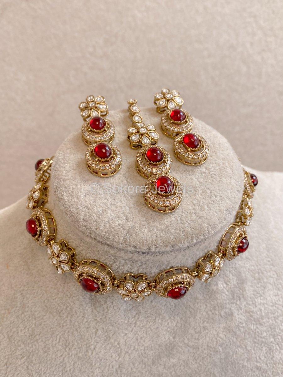 Shivani Faux Kundan Set - 20 Colour Options - SOKORA JEWELSShivani Faux Kundan Set - 20 Colour OptionsNECKLACE SETS