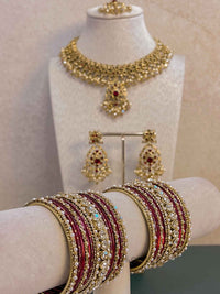 Shona 4 Piece Jewelry Set Box - Maroon - SOKORA JEWELSShona 4 Piece Jewelry Set Box - Maroon