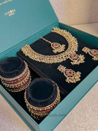 Shona 4 Piece Jewelry Set Box - Maroon - SOKORA JEWELSShona 4 Piece Jewelry Set Box - Maroon