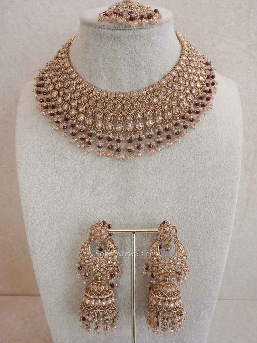 Sidra Bridal Necklace Set - SOKORA JEWELSSidra Bridal Necklace Set