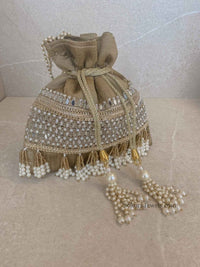 Silk & Mirror Detail Potli Bag - 2 Colour Options - SOKORA JEWELSSilk & Mirror Detail Potli Bag - 2 Colour Options