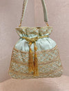 Silk & Stonework Potli Bag - SOKORA JEWELSSilk & Stonework Potli Bag