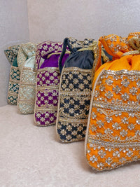 Silk & Stonework Potli Bag - SOKORA JEWELSSilk & Stonework Potli Bag