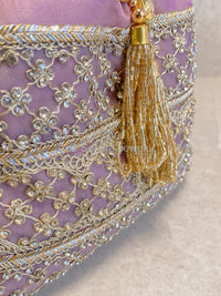 Silk & Stonework Potli Bag - Mauve - SOKORA JEWELSSilk & Stonework Potli Bag - Mauve