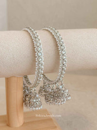 Silver 5 Jhumka Drop Bangles - SOKORA JEWELSSilver 5 Jhumka Drop BanglesBANGLES