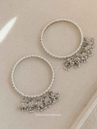Silver 5 Jhumka Drop Bangles - SOKORA JEWELSSilver 5 Jhumka Drop BanglesBANGLES
