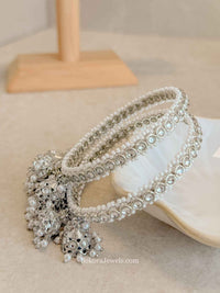 Silver 5 Jhumka Drop Bangles - SOKORA JEWELSSilver 5 Jhumka Drop BanglesBANGLES