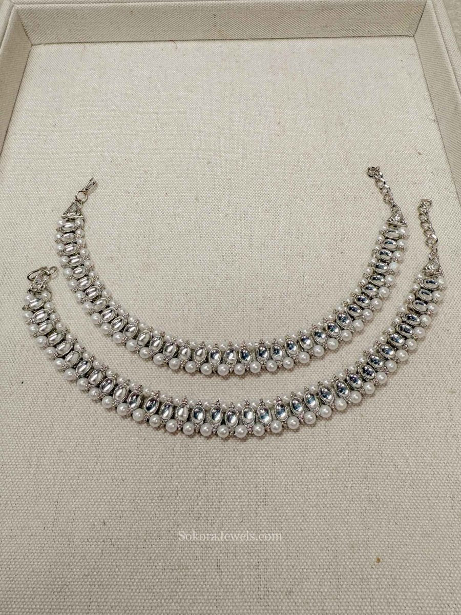 Silver and Pearl Anklets - SOKORA JEWELSSilver and Pearl Anklets