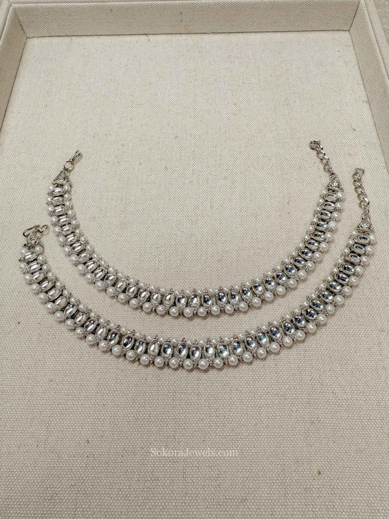 Silver and Pearl Anklets - SOKORA JEWELSSilver and Pearl Anklets