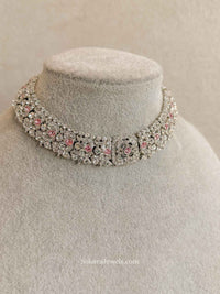 Silver and Pink choker - SOKORA JEWELSSilver and Pink chokerChoker Sets