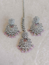 Silver Beaded Earrings & Tikka Set - SOKORA JEWELSSilver Beaded Earrings & Tikka Set