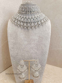 Silver Bridal Necklace set - SOKORA JEWELSSilver Bridal Necklace set
