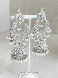 Silver Choker and Earring Set - SOKORA JEWELSSilver Choker and Earring Set