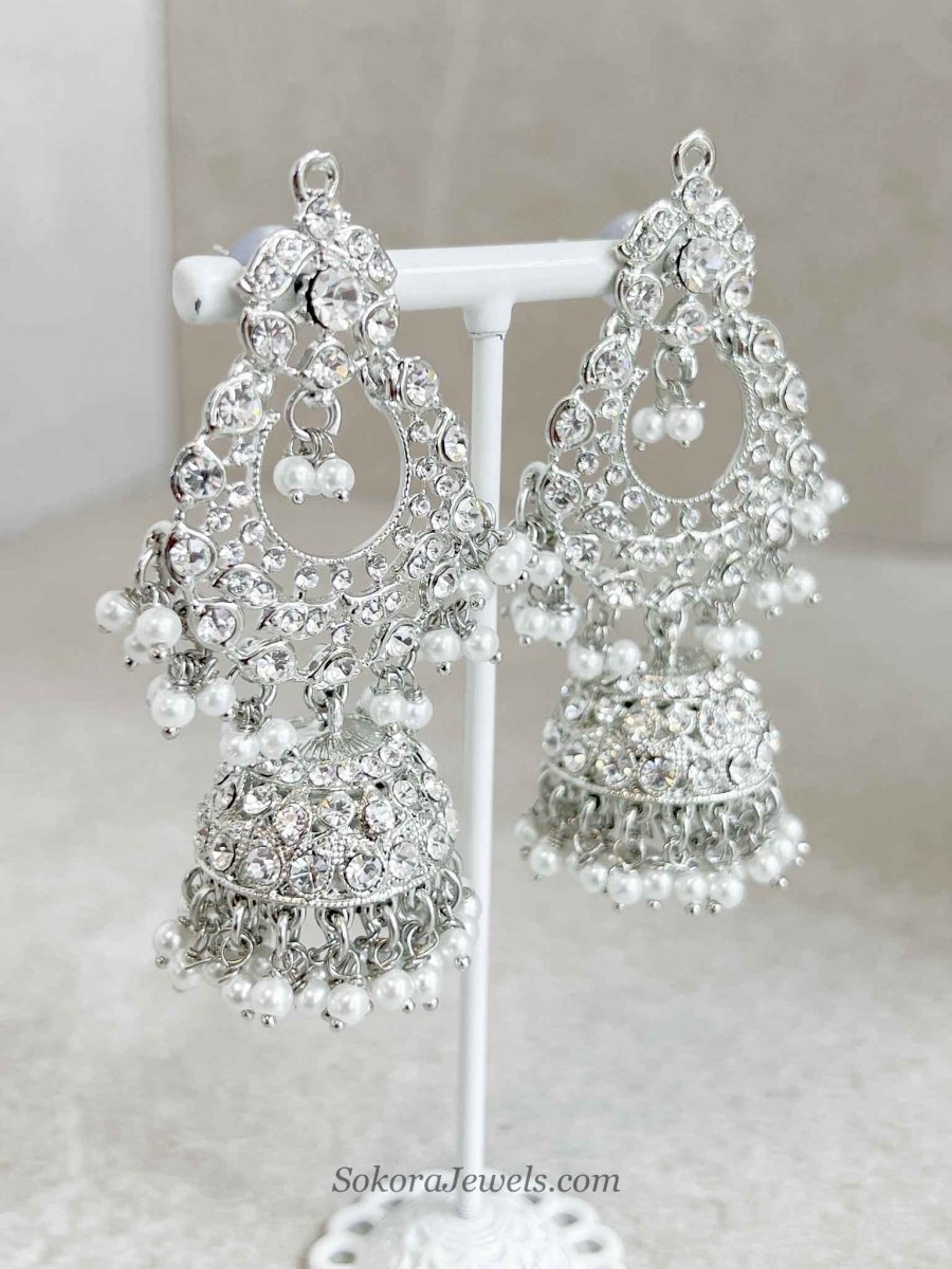 Silver Choker and Earring Set - SOKORA JEWELSSilver Choker and Earring Set