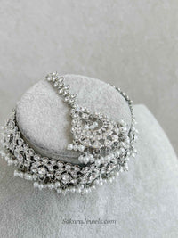 Silver Choker and Earring Set - SOKORA JEWELSSilver Choker and Earring Set