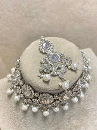 Silver Choker Set - Pearl - SOKORA JEWELSSilver Choker Set - Pearl