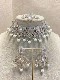 Silver Choker Set - Pearl - SOKORA JEWELSSilver Choker Set - Pearl