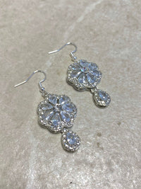 Silver Crystal Drop Earrings - SOKORA JEWELSSilver Crystal Drop Earrings